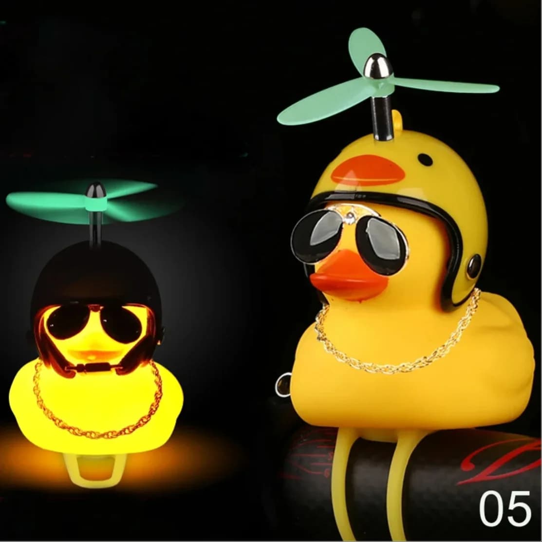 Casco a vite ad aria luminoso/normale in piedi anatra rotta vento piccolo anatra gialla bici motore equitazione luci da ciclismo accessori per biciclette