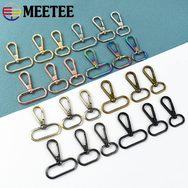 5/30 Pezzi Moschettone Girevole in Metallo da 16-50mm per Borse, Clip a Grilletto, Moschettoni per Zaini, Accessori Hardware per Portachiavi