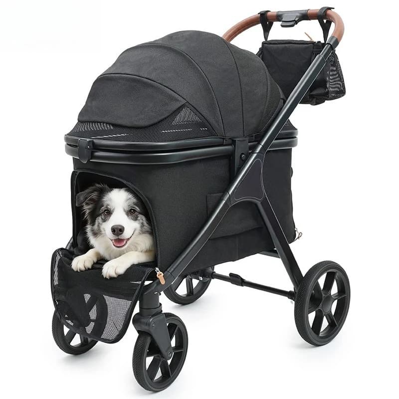 Foldable Pet Cat Trolley Basket Cloth Removable Washing Trolley Portable Dog Out Trolley