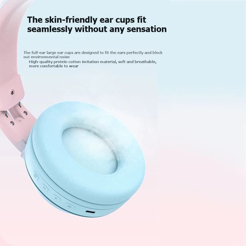 Bluetooth RGB Gaming Headphones with Microphone, Audio Surround Stereo, LED Shape Lights of Cervo and Cat for PC and Laptop [To&On-e]