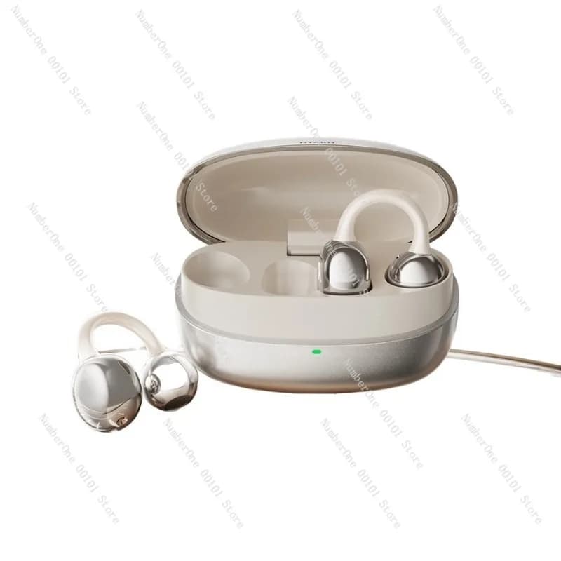Stylish Clip On Wireless Bluetooth Earbuds for Sports Running High Sound Quality Noise Cancelling Headphones Long Battery Life