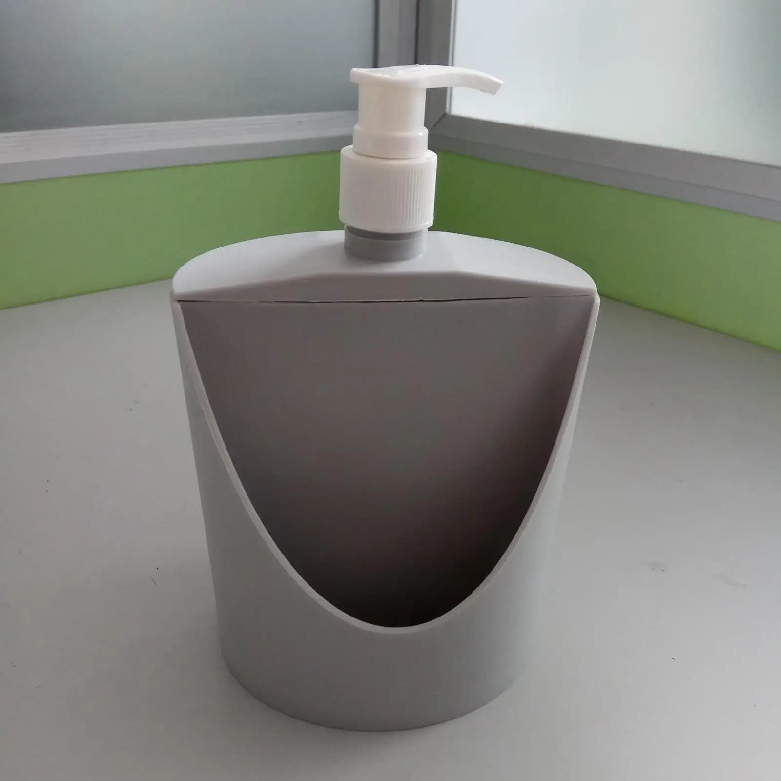 Kitchen Soap Dispenser with Sponge Holder 2 in 1 Plastic Pump Bottle Countertop for Home Bathroom