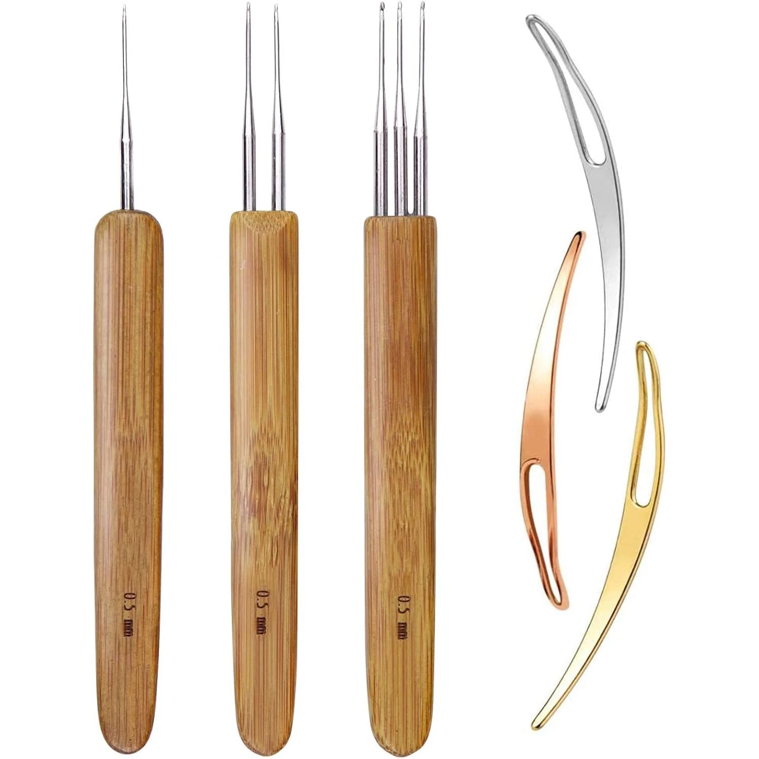 Set di un unico ago per dreadlock da 0,5 mm/0,75 mm, strumento per uncinetto per capelli intrecciati, ago per dreadlock, strumento per uncinetto per parrucche