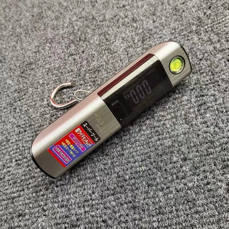Bilancia elettronica portatile mini da 50 kg, bilancia per bagagli con metro a nastro integrato, bilancia portatile per corrieri