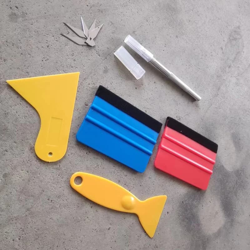 New 1Set Car Tools Wrap Film Sticker Wrapping Tool Vehicle Vinyl Wrap Window Tint Film Tool Kit Cutter Aid Tool Window Tinting