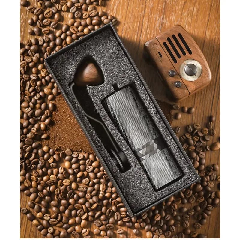 Portable Manual Coffee Grinder Hand Crank Stainless Steel Bean Mill Modern Minimalist Design Gift Set Sharpener for Home