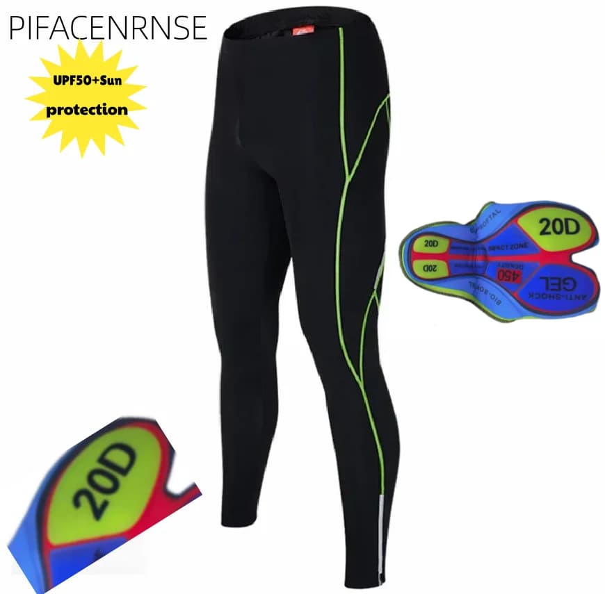 UV Protection Tight Fitting Men's Underwear Sponge Gel 20D Padded Bike Shockproof Downhill Slope Long Pants Cycling