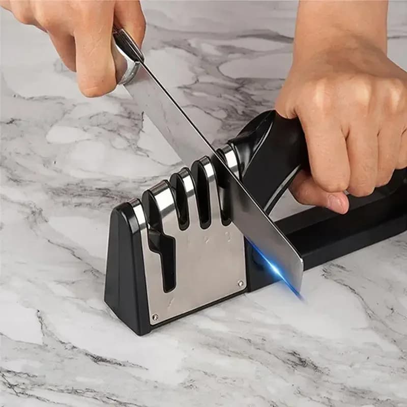 4 Segments Kitchen Sharpeners, Multifunctional, Portable, with Anti-slip Base, Home Kitchen Accessories
