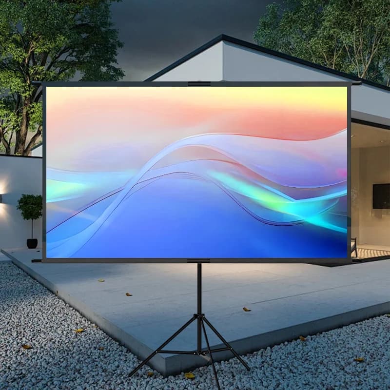 Single stand screen, projector with stand, 16:9 ideal for indoor and outdoor use projection screen