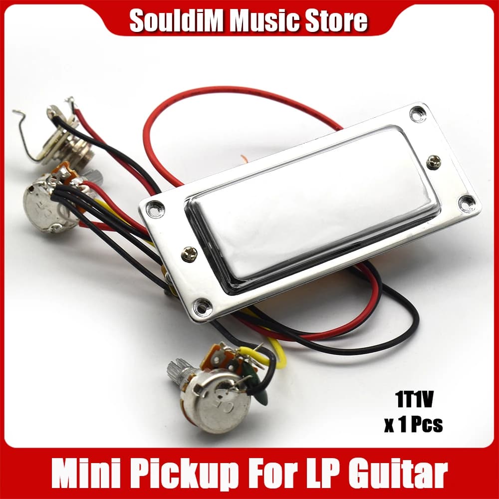Pickup per chitarra precablato Humbucker chiuso a doppia bobina da 1 pz con controllo del Volume e del tono cromato