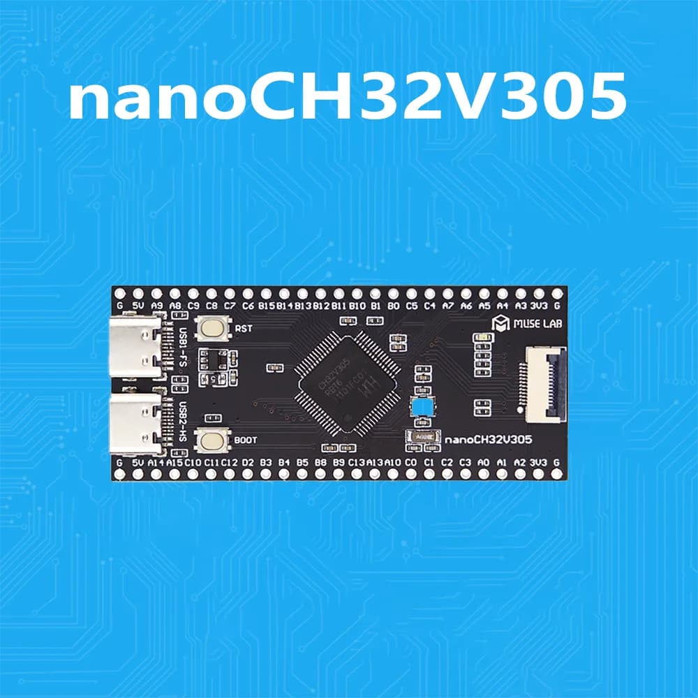 NanoCH32V305 Development card WCH RISC-V Dual TYPE-C USB 2.0 High Speed LCD Interface Slot for SD card Open SourceNew
