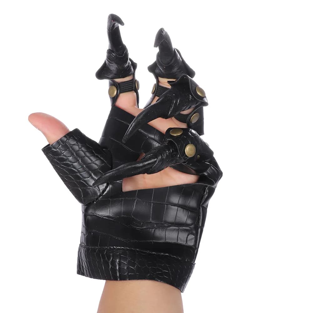 Steampunk PU Leather Fingerless Compass Gloves Men Women Fashion Hip Hop Punk Gloves Half Finger Gloves