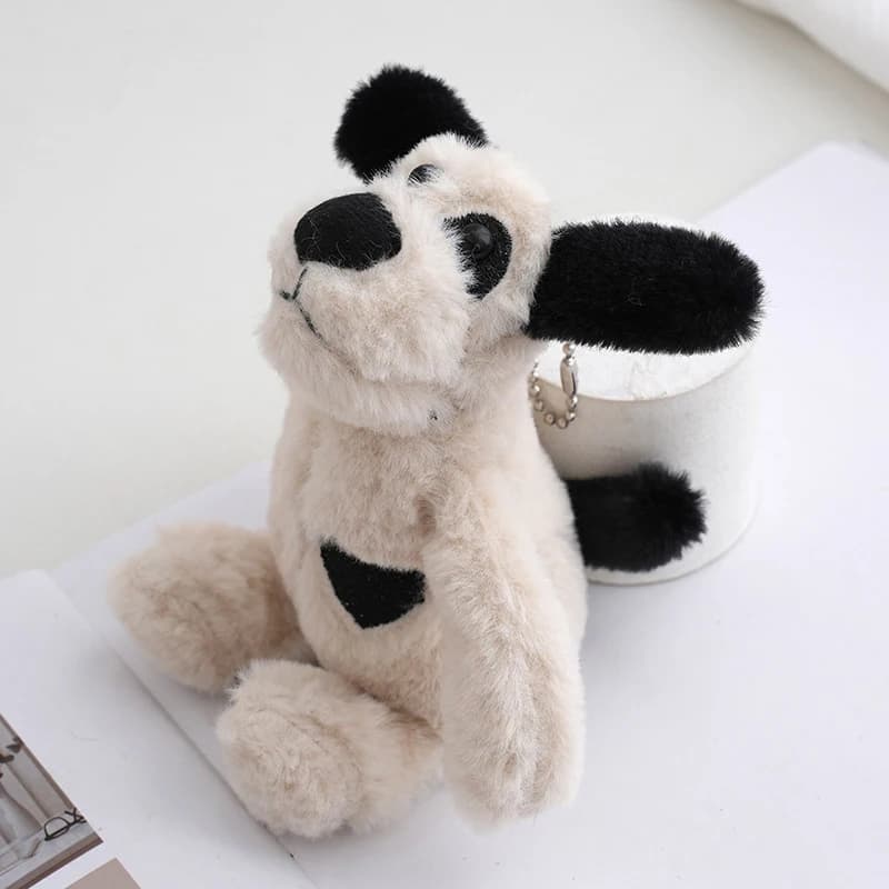 Cute Plush Black Love Puppy Keychain Stuffed Animal Doll Backpack Pendant Hanging Ornament Girls Party Gift