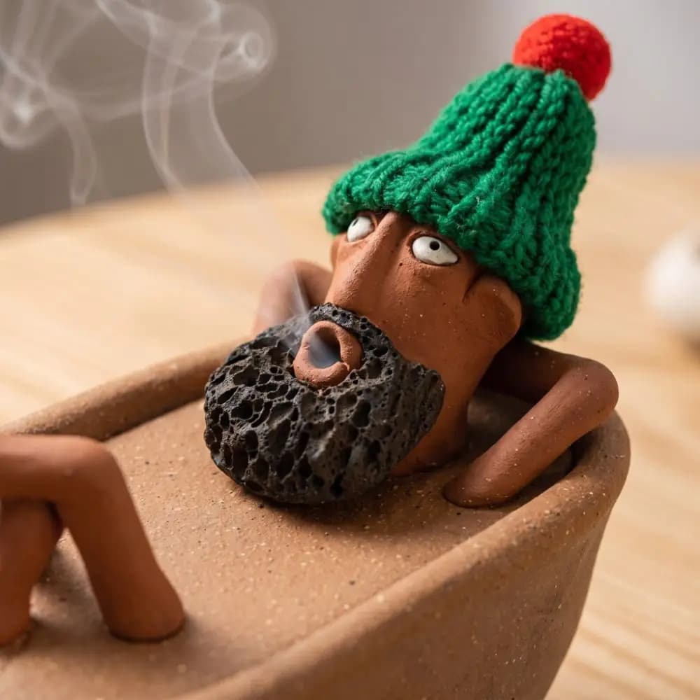 Boho Funny Bath Man Incense Burner Creative Desk Ornaments Bathtub Incense Holder Resin Home Decor Incense Stick Burner Desktop
