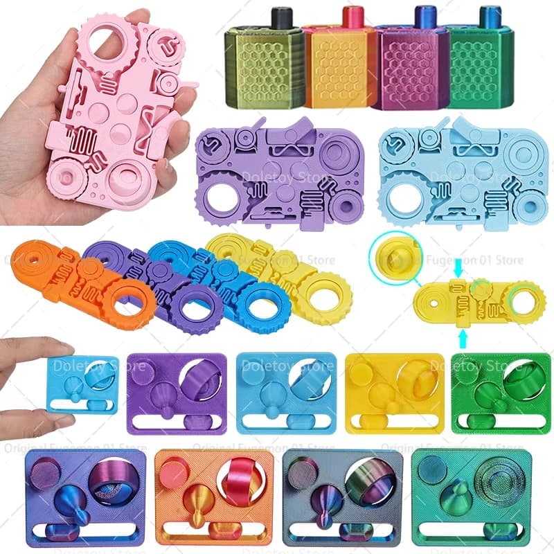 Nuovo Giocattolo Multifunzione Antistress, Clicker e Spinner 2/4/12 in 1, Gadget Tascabile per Alleviare l'Ansia