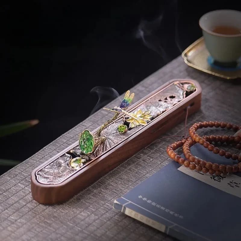 Incense Burner with Lotus and Monk Design Releases Fragrance Adds Calm To Tea Table Ideal for Meditation and Home Decor