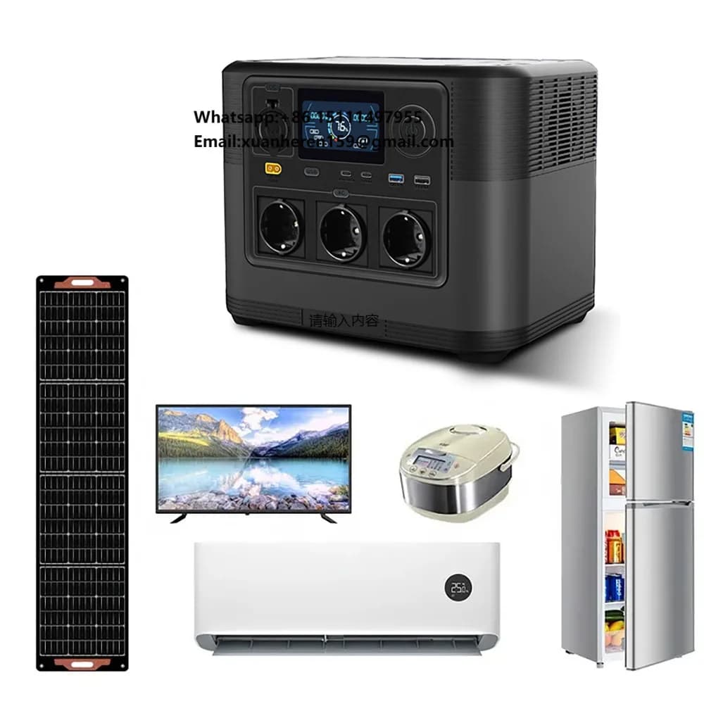 1200W 2000w All in One Power Generator Solar Lifepo4 Lithium Battery Portable Power Supply Station With Solar Panels