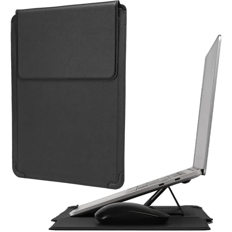 Custodia protettiva per laptop in pelle con supporto regolabile per MacBook Air 13 14 15 16 pollici M5 M4 M3 M2 Chip Mac Book Pro Mouse Pad Cover
