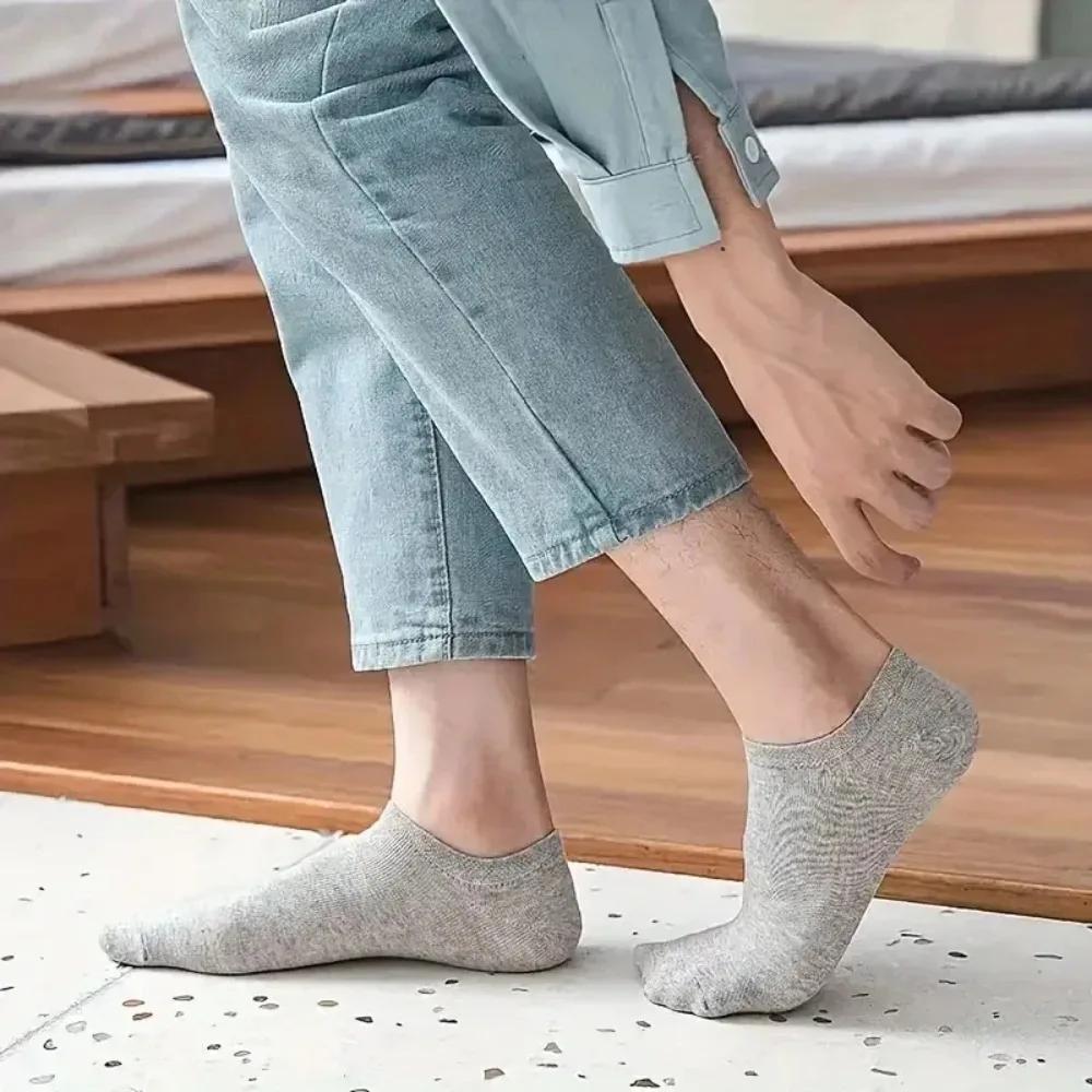 3/5/10PC Unisex Casual Solid Color Slim Boat Socks Breathable Anti-Odor Breathable Breathable Socks Absorbing Sweat Low Cut Ankle Socks For Men Women