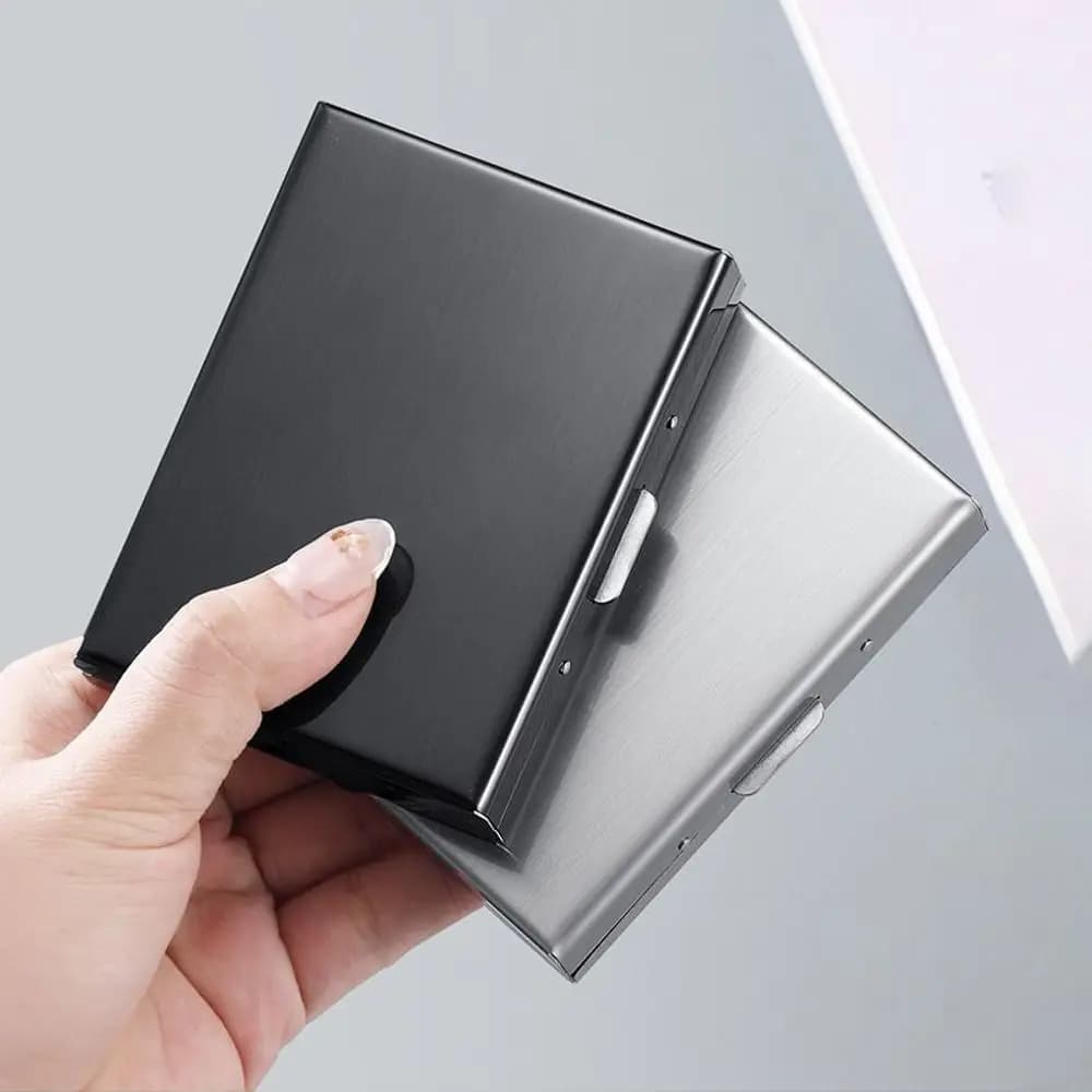 Fashion 6/10 Slots Credit Card Holder Anti RFID Stainless ID Cardholder Slim Short Wallet Travel