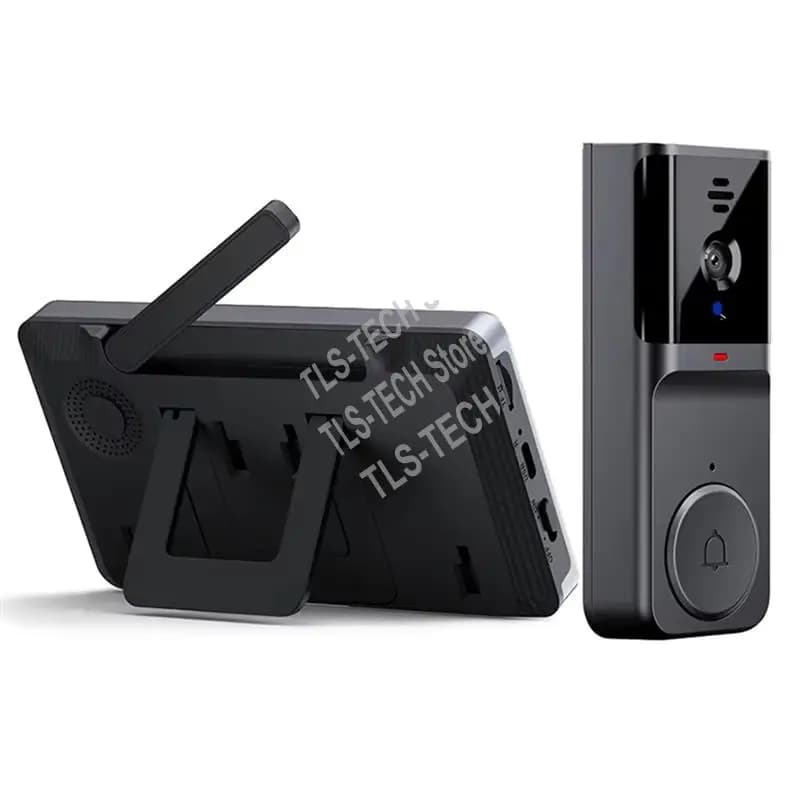 Videocitofono con schermo IPS da 4,3 pollici Audio bidirezionale Videocamera per campanello con registrazione citofono visivo da 2,4 Ghz con antenna-PZZW
