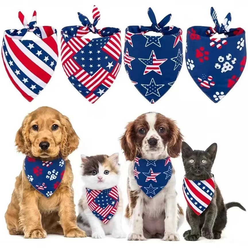 Soft Durable Polyester Pet Bandana Breathable Comfortable Fit for Daily Walks Party Photos Grooming Suitable for Small Dogs Cats Puppies Dog Drool Bib Scarf Pet Neckwear Accessories