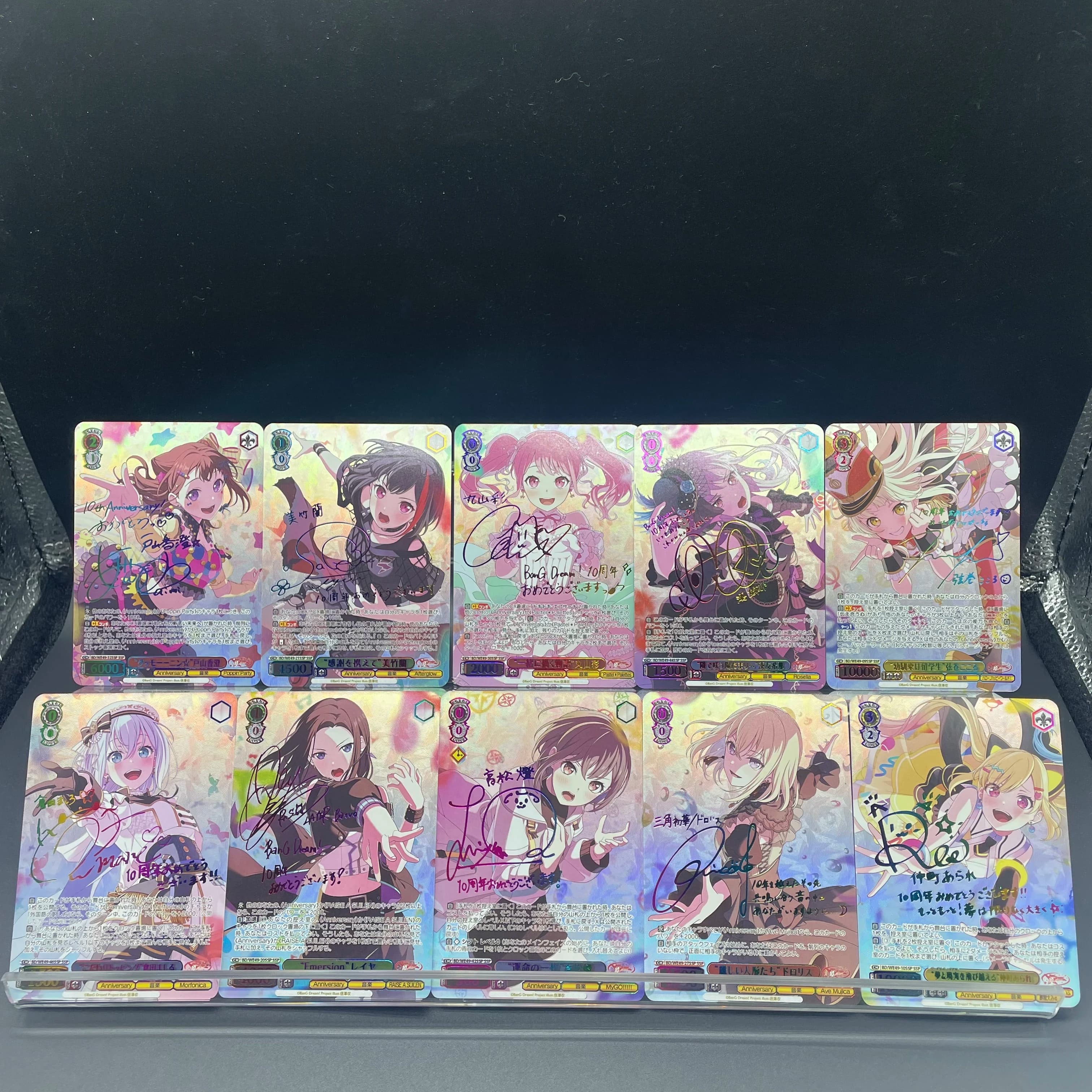 Fai da te WS BanG Sogno! Festa della fascia delle ragazze! Poppin Party Afterglow Refractive Color Flash Gold Foil Signature Collection Card Gift