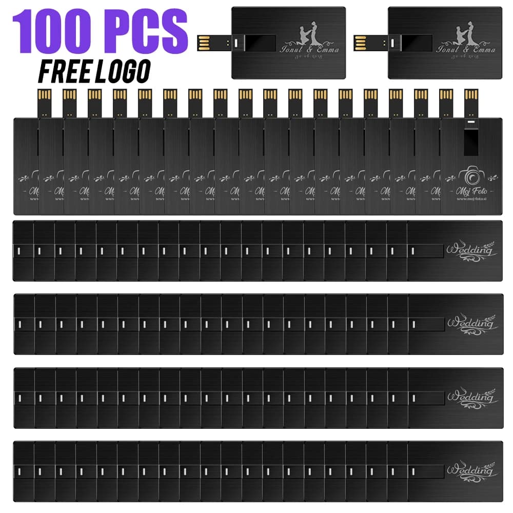 100 PZ All'ingrosso Chiavetta USB 128 GB Logo Personalizzato Gratuito Memory Stick 64 GB Regalo di Nozze Pen Drive 32 GB di Plastica USB Memoria Flash