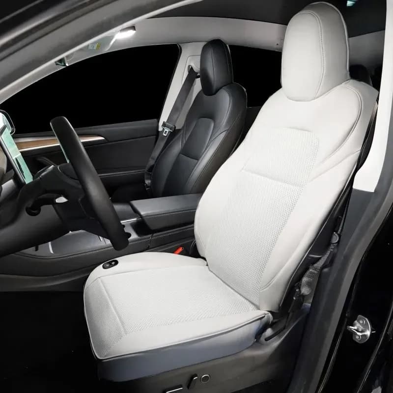 Car Ventilation Seats Cover Summer Cool Breathable Fan Easy Clean Luxury 2pcs Ice Silk Seat Cushion Car Accessories Tesla Model