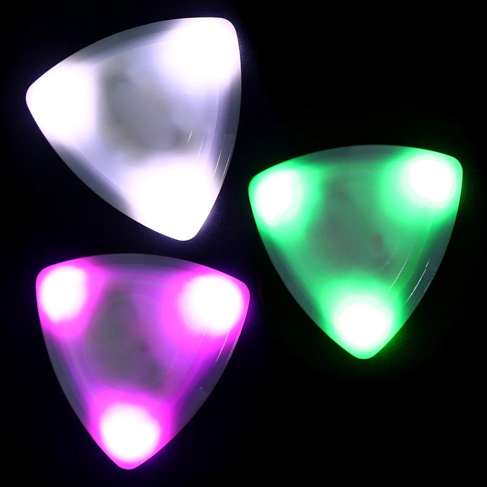 Set di 3 Plettri LED Luminosi per Chitarra, Plettri in ABS per Chitarra Acustica ed Elettrica, Accessori per Strumenti Musicali