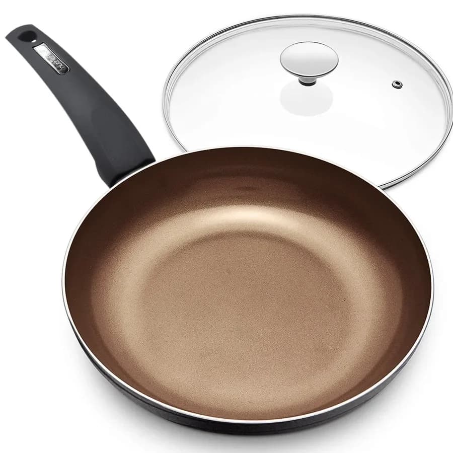 8'' Small Fry Pan - Non-Stick Cookware with Metallic Ridge-Line Pattern