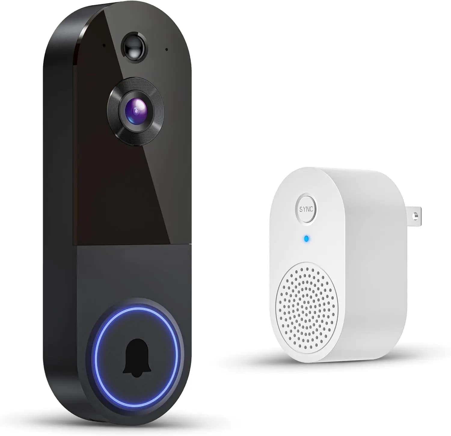 Campanello Video Wireless 1080p con Visione Notturna, Audio Bidirezionale, Rilevamento Movimento AI, WiFi 2.4G