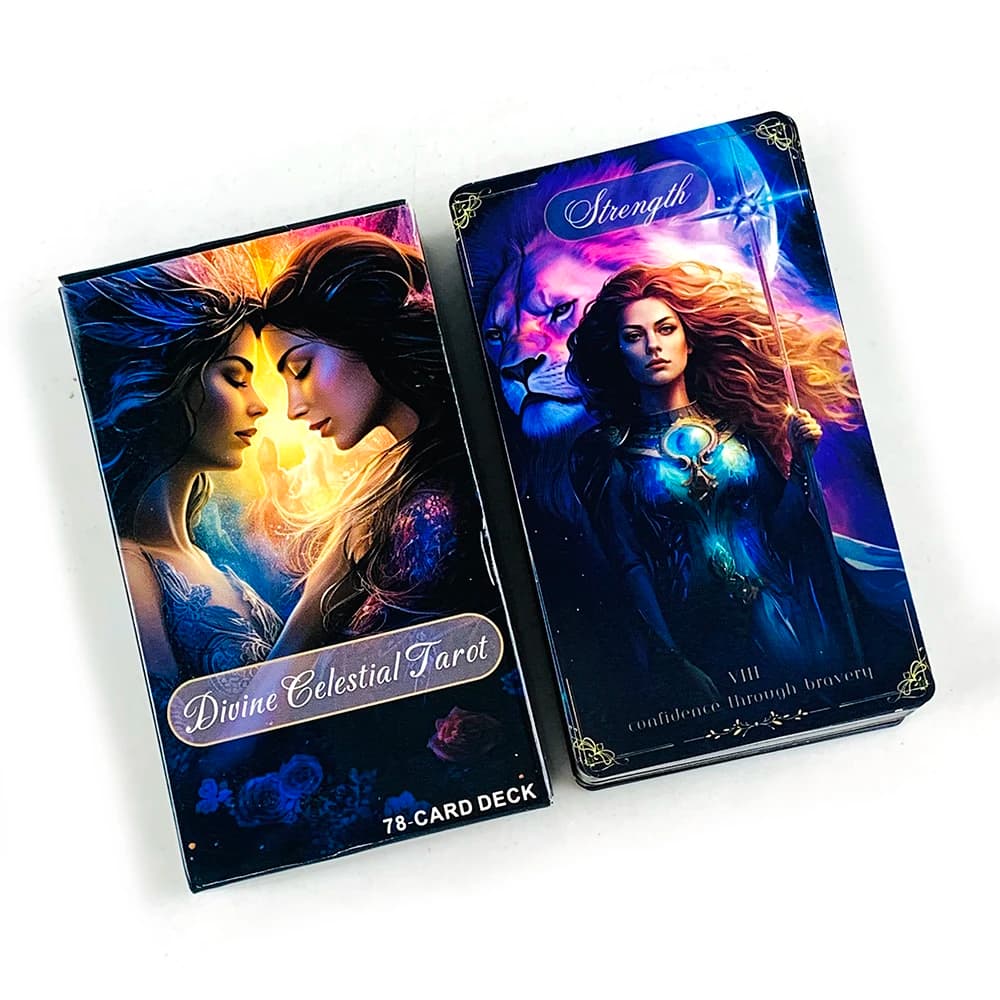 Divine Celestial Tarot Cards 78 Tarot Deck English Version Fortune Divination Board Game Spiritual Cards Game for Beginners