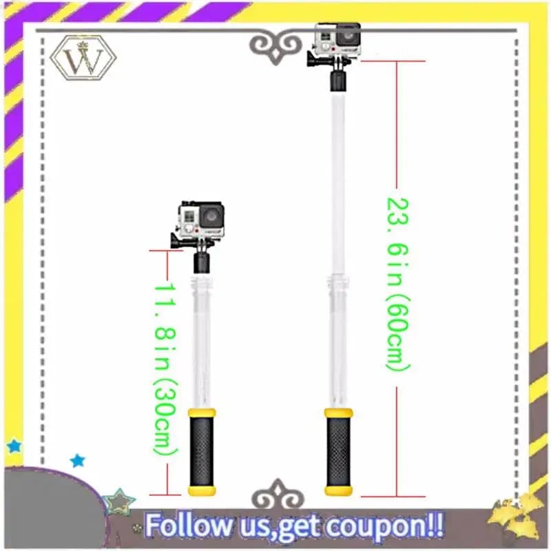 AU33-Telescopico Regolabile Trasparente Impermeabile Per Gopro Hero 11 10 9 8 7 6 5 4 Monopiede Subacqueo Palmare Selfie Stick
