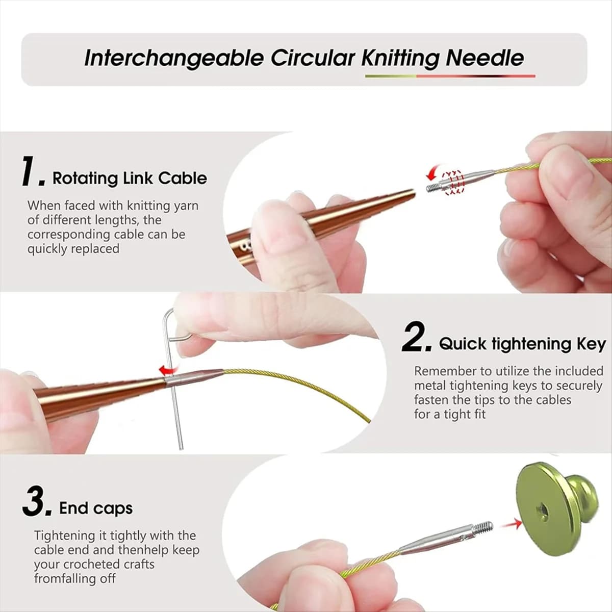 T32C New 13 Pairs of Interchangeable Circular Knitting Needles Set, Circular Knitting Needles, Knitting Needles,3mm-10mm