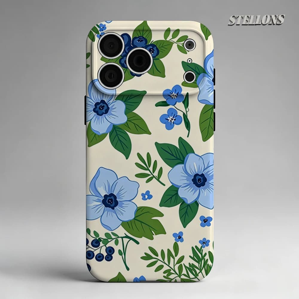 Blueberry Bloom Phone Case For Magnetic Phone Case for IPhone 17 16 15 14 13 Pro Max Plus Single Double-layer tough Case