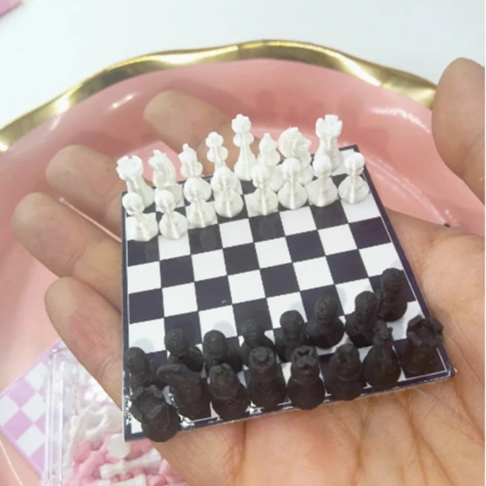 Set di Scacchi Tascabile in Miniatura, Fatto a Mano, Design Decorativo Standard Internazionale