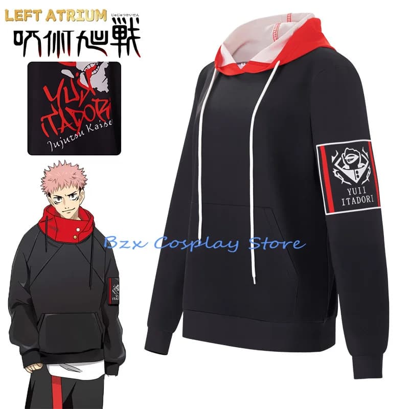 2026 Itadori Yuji Cosplay Anime Gojo Jujutsu Satoru Costume Man Woman Unisex Coat Hoodie Jacket Role Play Outfit