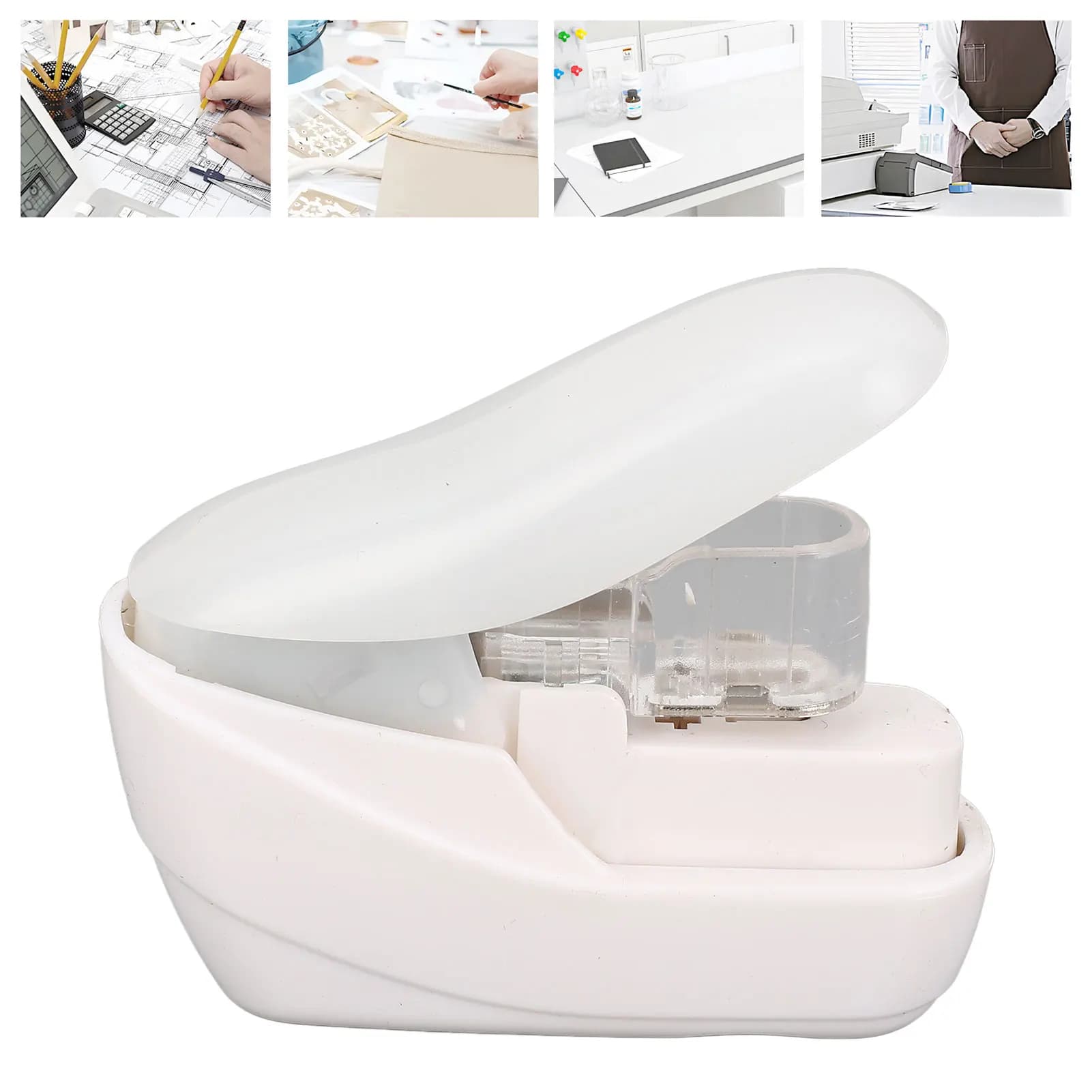 Mini cucitrice compatta senza cucitrice cucitrice senza cucitrice 4 fogli capacità cucitrice portatile compatta senza cucitrice per ufficio scuola casa