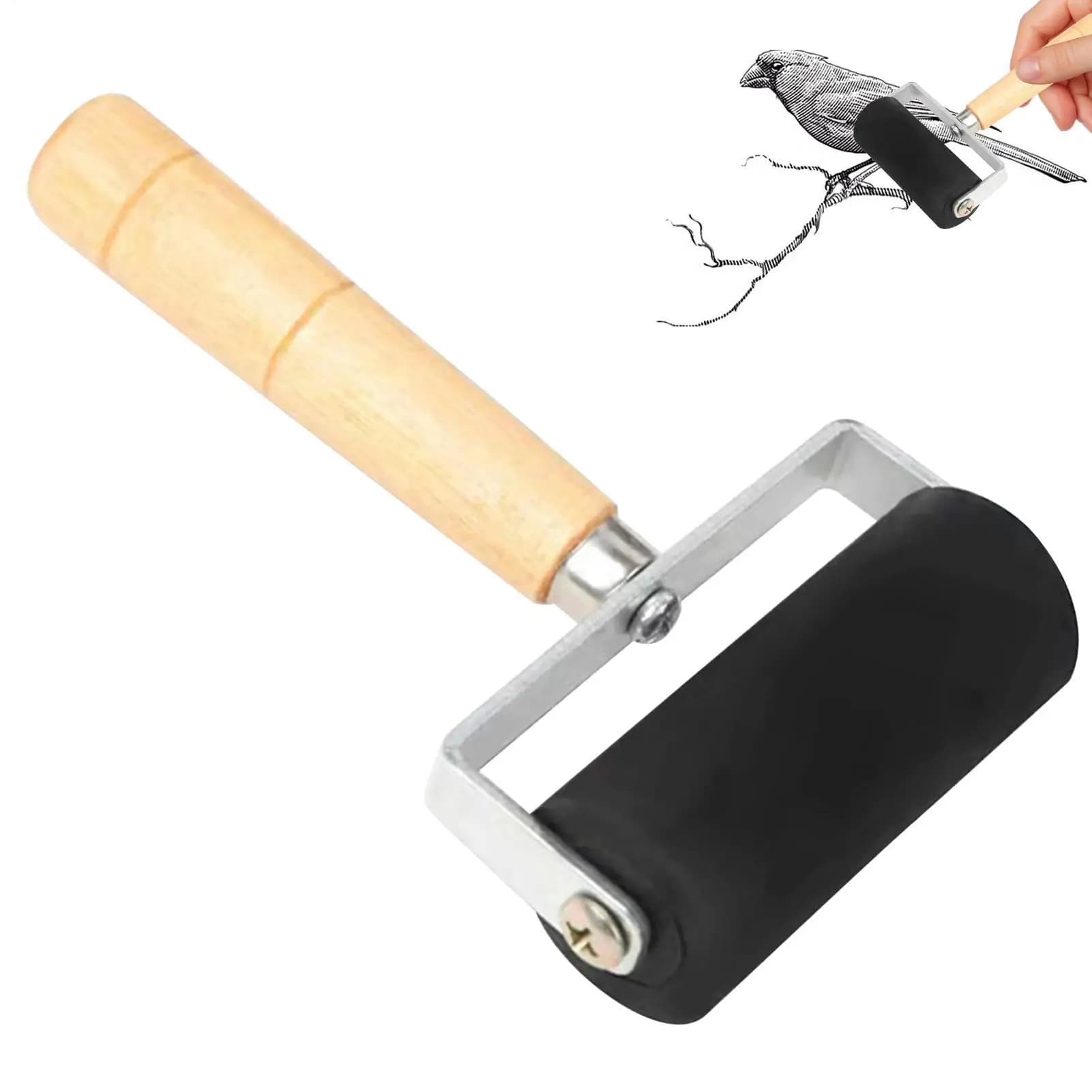 Rubber Roller Brayer Rollers for Printmaking Brayer Tool Paint Brush Ink Applicator Art Craft Oil Painting Tool