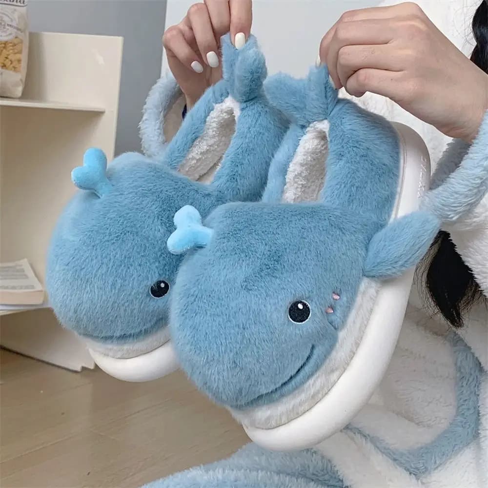 Simpatiche pantofole da casa soffici da donna casual comode pantofole calde in peluche antiscivolo scarpe da interno per cartoni animati Kawaii casa
