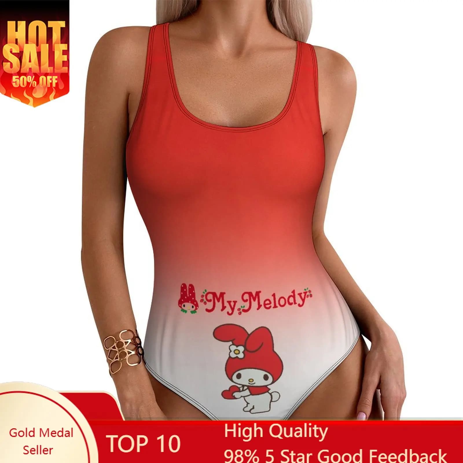 My Melody One Piece Swimsuits Womens Sexy Bikini Bathing Suit Fashion Tank Suits Soft Swimsuit Maillot Monokini