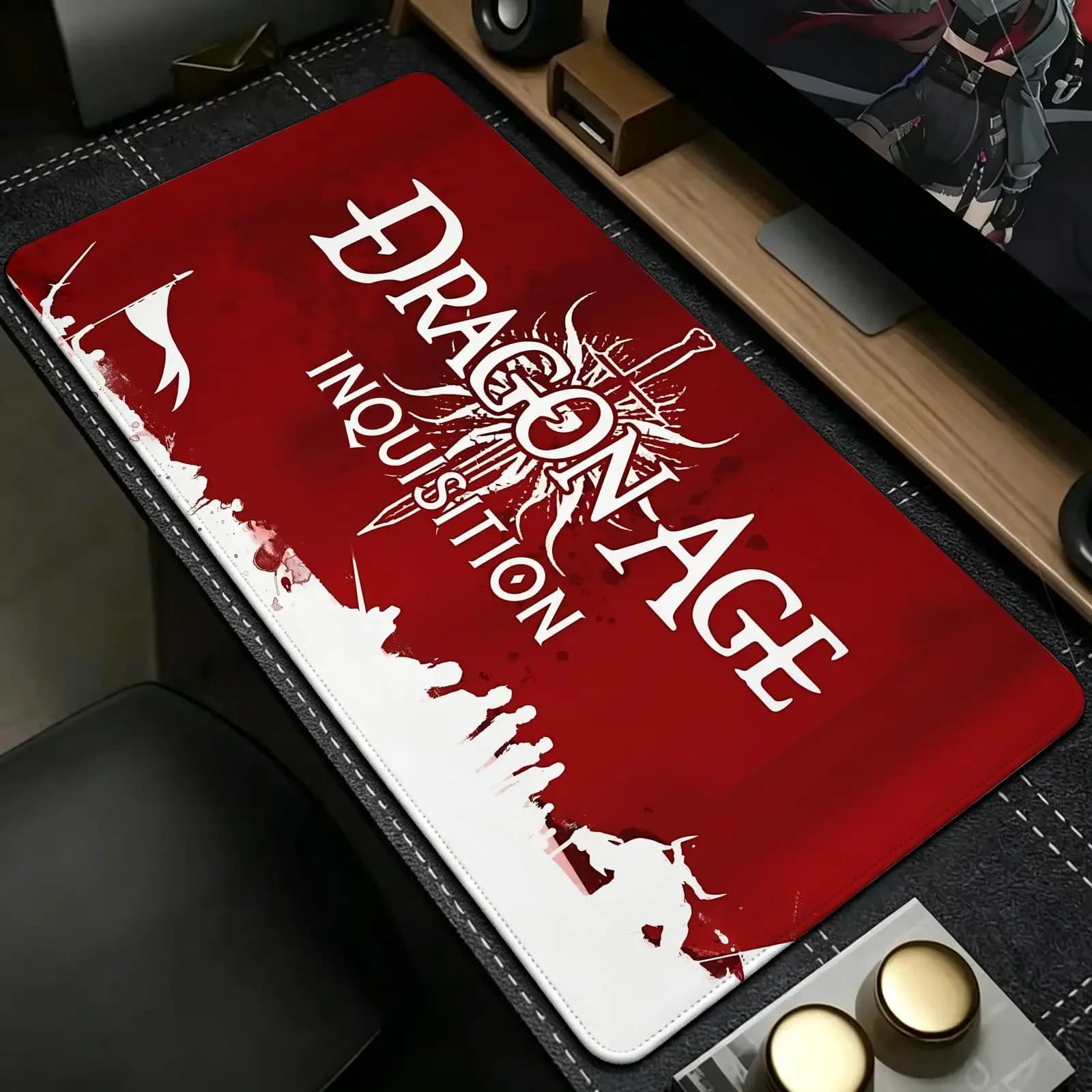 Dragon Age Inquisition Mouse Pad Esports gaming mouse pad, stitched edge computer desk mat,anime style desktop mouse mat