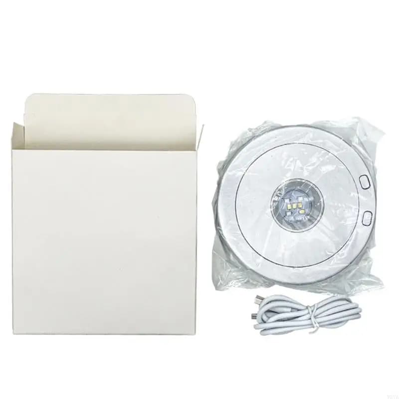 W0YA Base luminosa rotante a 360 gradi Piattaforma per vetrina silenziosa Supporto per rifrazione in cristallo Struttura in per
