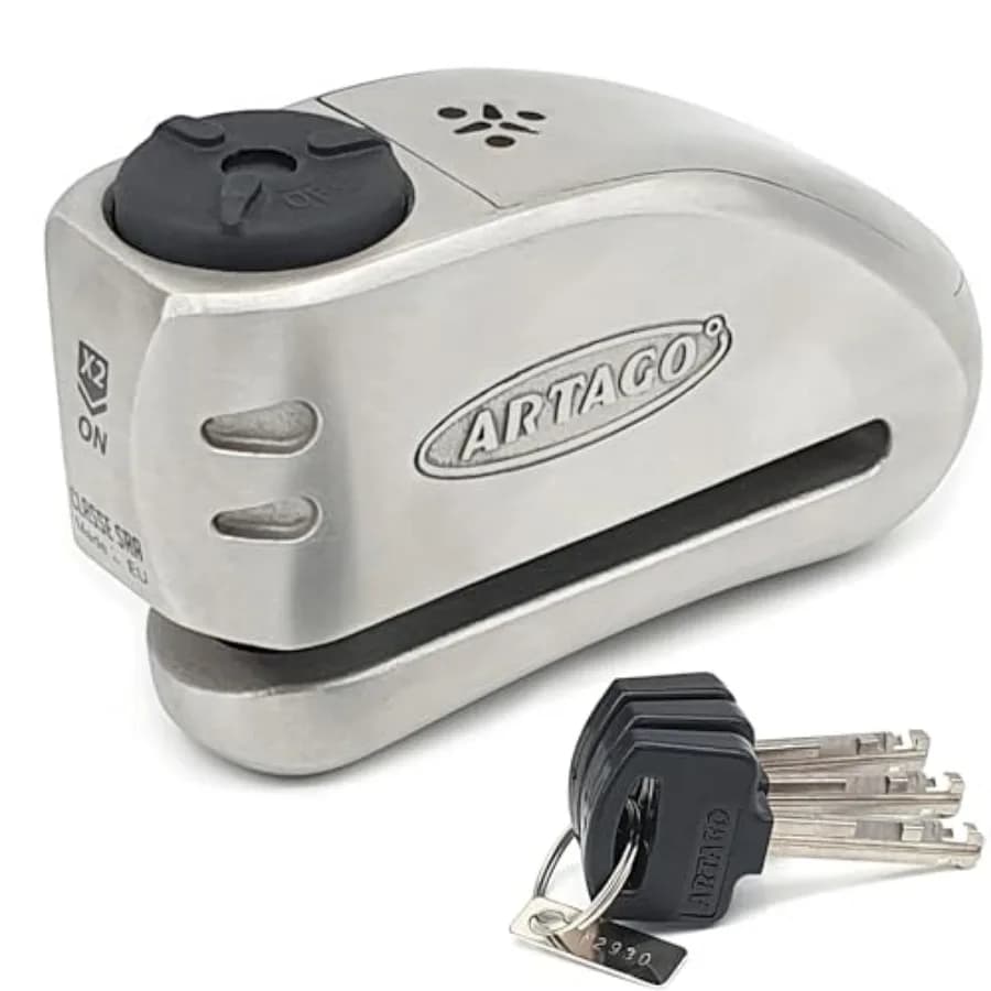 Lucchetto Antifurto Moto 2in1 di Ultima Generazione con Allarme Intelligente 120dB e Avviso 'Non Toccare', Esclusivo SAA Triple Locking SRA Sold Secur
