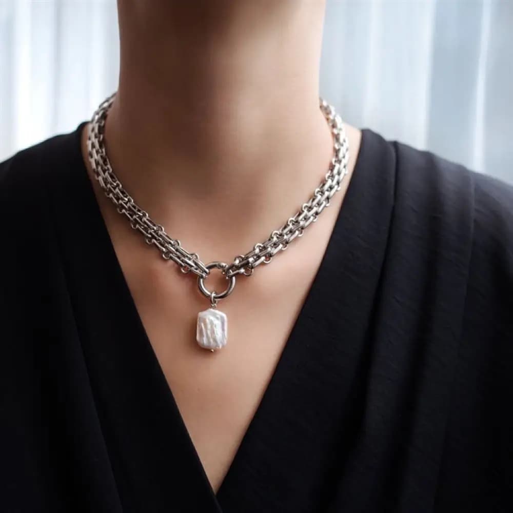 Collana girocollo cubana Punk Miami ciondolo conchiglia appannamento gratuito Hip Hop grande grosso argento Color oro collana a catena spessa
