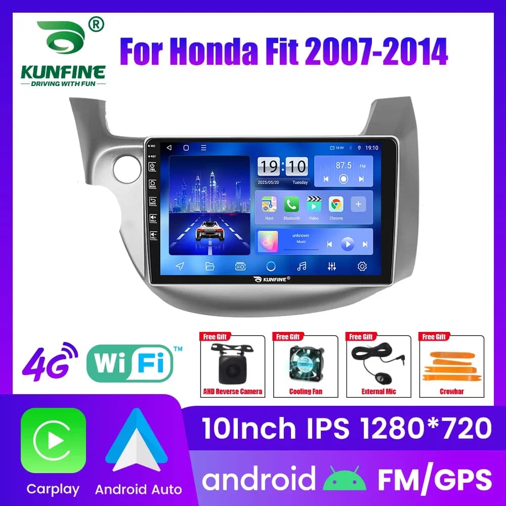 10.33 "Android Autoradio Per Honda Fit 2007-2014 Navigazione GPS Lettore Video Multimediale Carplay Android Auto Car Stereo BT FM