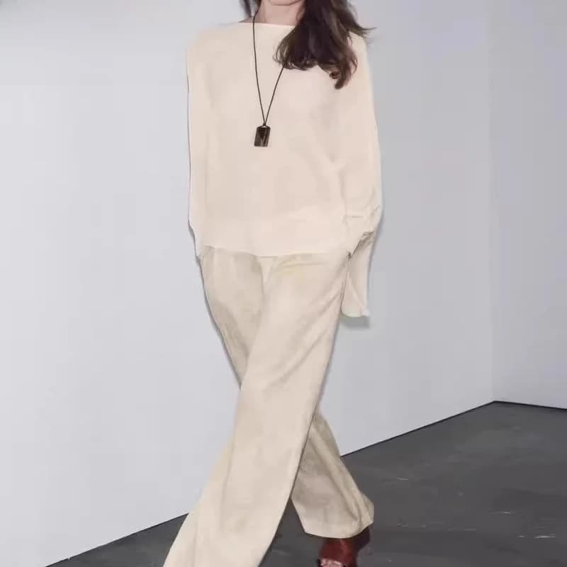 Nuova Collezione Autunno 2025: Maglione da Donna Monospalla in Maglia Liscia, Design Semplice e Versatile, in Cotone e Poliestere, Manica Lunga