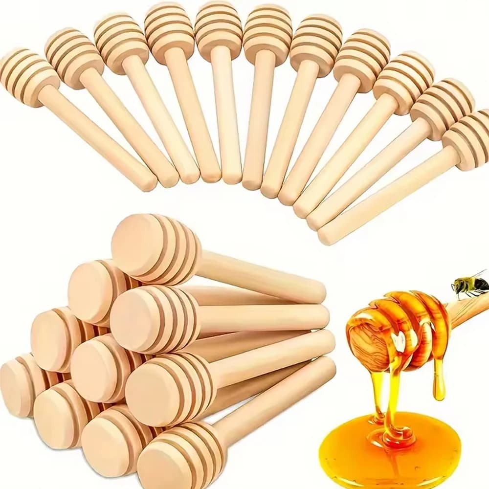 10/20/40 pezzi mestolo di miele in legno 8 cm agitatori di miele marmellata mescolare bastoncini per barattolo di miele erogare il difetto miele regalo di Natale