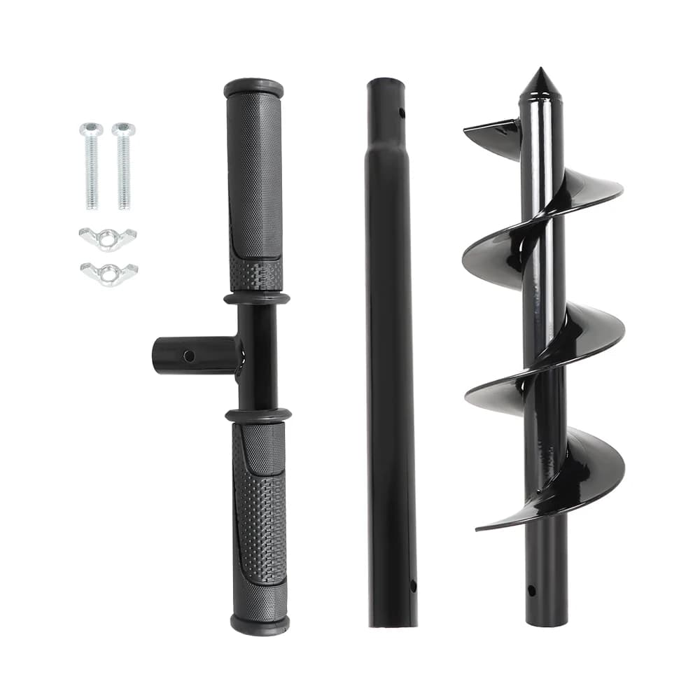 4 x 24 Inch Hand Operated Auger Drill Bit T Shaped Manual Hole Auger Spiral Drill Bit for Planting Bulbs Potted Plants